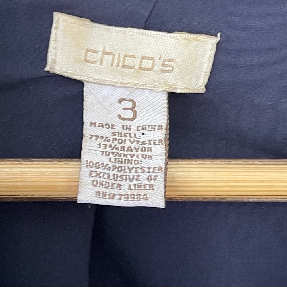 Chico's Blue Tweed Fringed Blazer - Picture 3 of 9